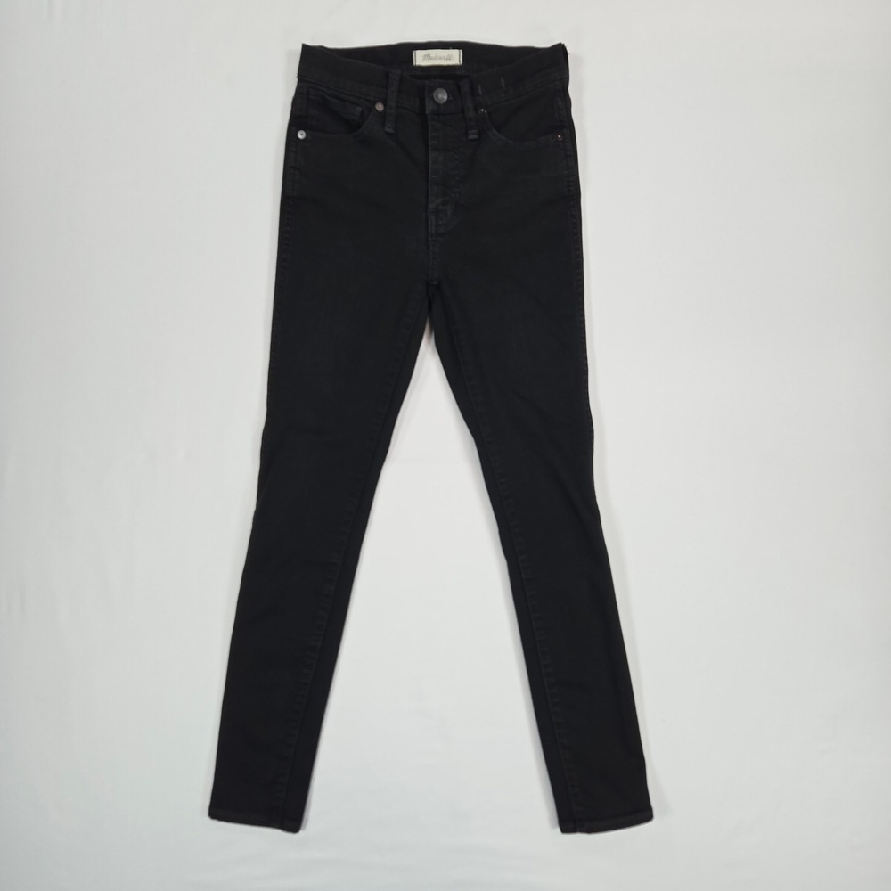 Madewell Women High Rise Black Skinny Jeans Soft Minimalist Quiet Luxury Size 25